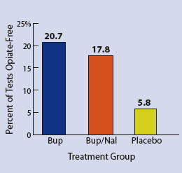 Buprenorphine and Buprenorphine/Naloxone Help Patients Quit Opiate Abuse - Graph