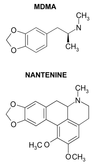 MDMA and Nantenine Chemical Structures