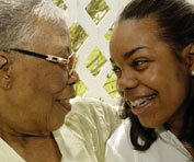 Photo of an African-American Grandmother and Grandaughter