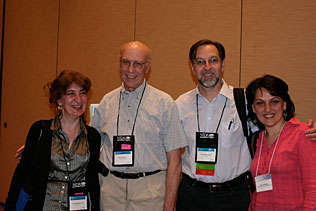 Gvantsa Piralishvili, Georgia; George Woody, University of Pennsylvania; Flavio Pechansky, Brazil; Irma Kirtadze, Georgia, standing together and smiling.