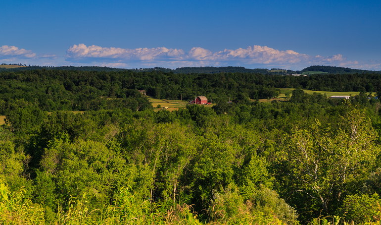 Mountain and valley view in Saratoga County NY - Stock image