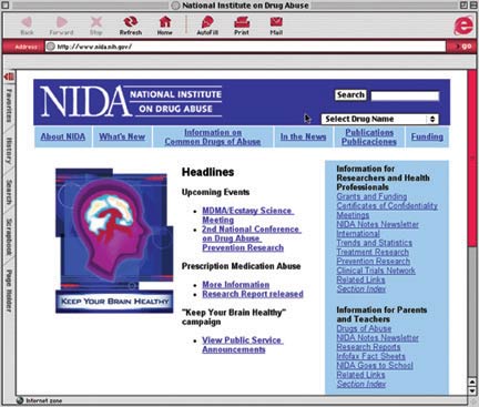 Home Page of NIDA's Web Site