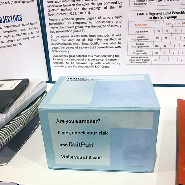 Image of QuitPuff device presentation at the fair