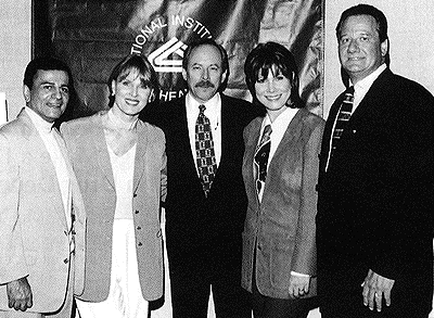 Casey Kasem, actress and producer Mariette Hartley, NIDA Director Dr. Alan I. Leshner, actress Michele Lee, and Entertainment Industries Council President and Chief Executive Officer Brian Dyak