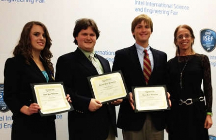 2012 Addiction Science Award winners from left: L. Elisabeth Burton, Benjamin Jake Kornick, John Edward Solder, and NIDA’s Dr. Susan Weiss