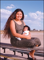 American Indian woman with baby