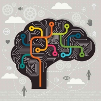 Artificial intelligence brain illustration